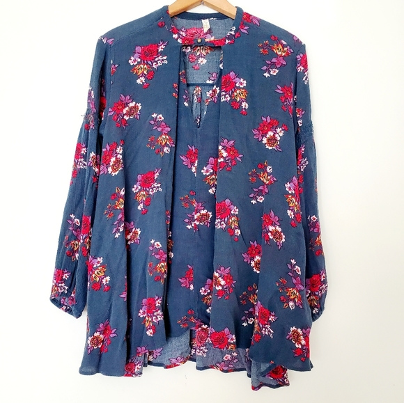 Free People retro floral print swing tunic dress - Picture 3 of 8